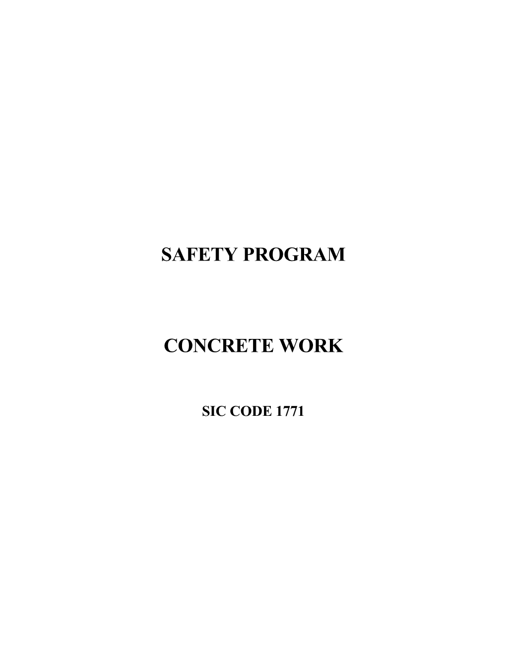 Concrete Work Safety Program