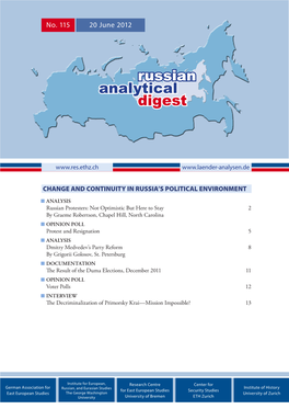 RUSSIAN ANALYTICAL DIGEST No