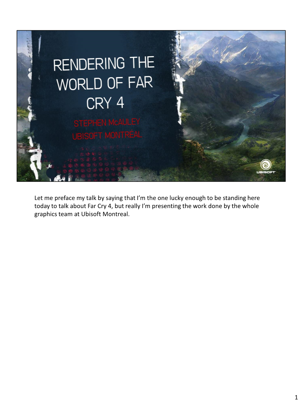 Rendering the World of Far Cry 4