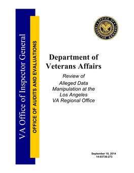 Review of Alleged Data Manipulation at the Los Angeles VA Regional Office