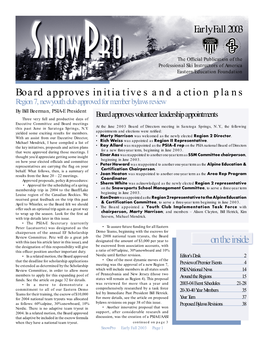 Early Fall 2003 on the Inside Board Approves Initiatives and Action Plans