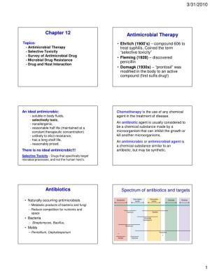 Chapter 12 Antimicrobial Therapy Antibiotics