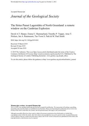 The Sirius Passet Lagerstätte of North Greenland: a Remote Window on the Cambrian Explosion