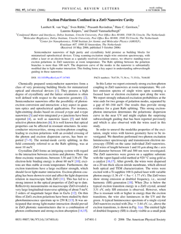 Exciton Polaritons Confined in a Zno Nanowire Cavity