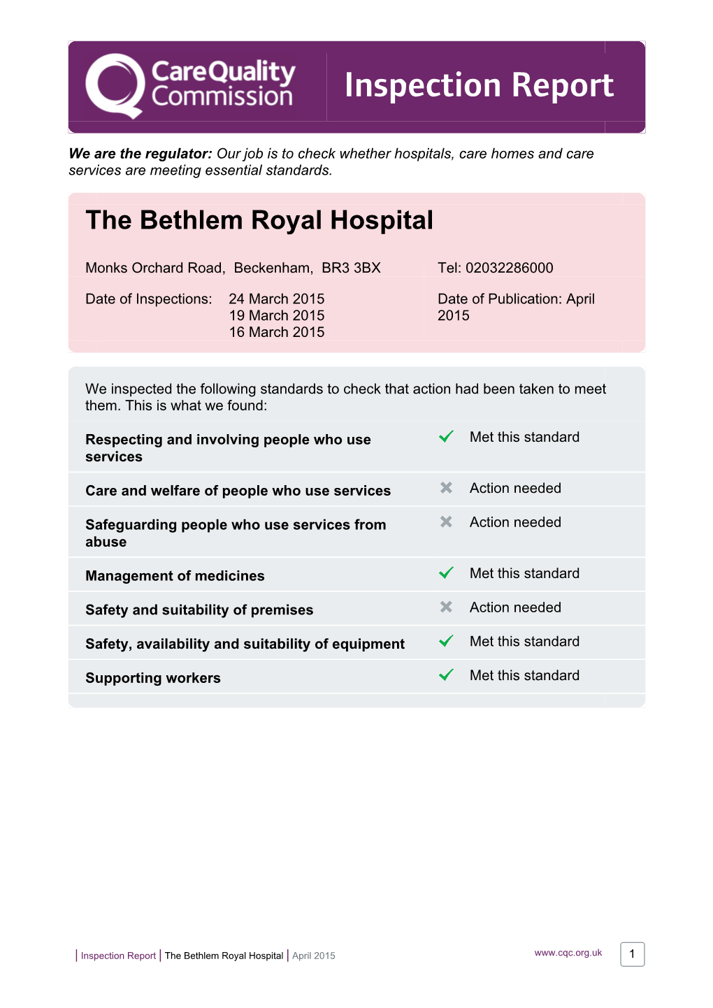 The Bethlem Royal Hospital