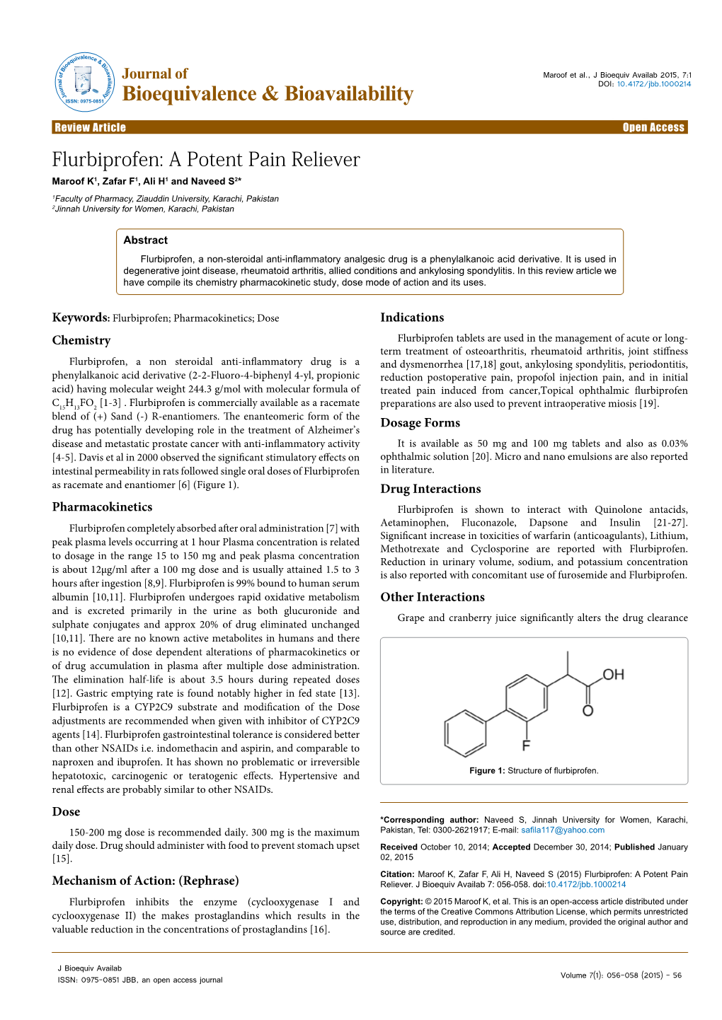 Flurbiprofen: a Potent Pain Reliever