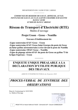 12 Pv Synthese Observations Ep Avec Reponses Rte Projet Usson