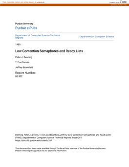 Low Contention Semaphores and Ready Lists