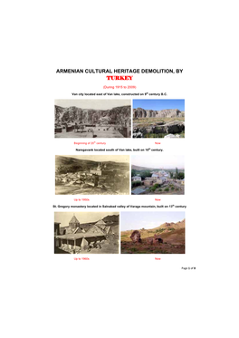 Armenian Cultural Heritage Demolition, by Turkey