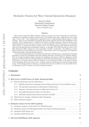 Stochastic Closures for Wave–Current Interaction Dynamics