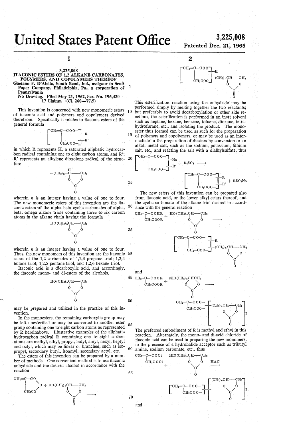 United States Patent Office Patented Dec