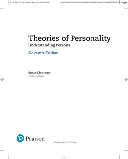 Theories of Personality Understanding Persons Seventh Edition