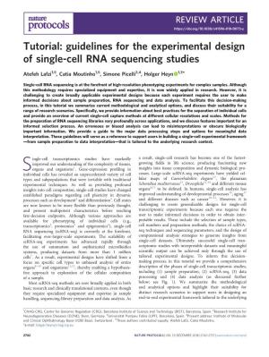 Guidelines for the Experimental Design of Single-Cell RNA Sequencing Studies