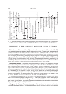 Succession of the Famennian Ammonoid Faunas in Poland