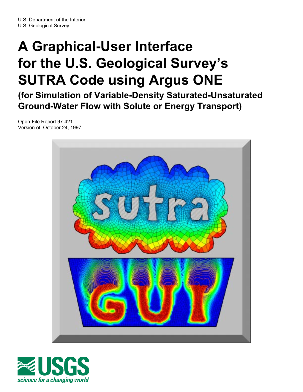 A Graphical-User Interface for the U.S. Geological Survey's SUTRA Code