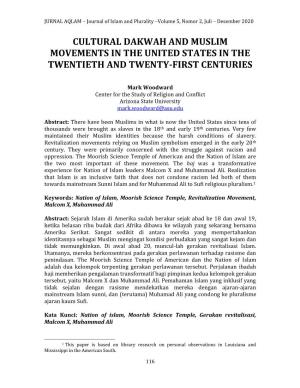 Cultural Dakwah and Muslim Movements in the United States in the Twentieth and Twenty-First Centuries