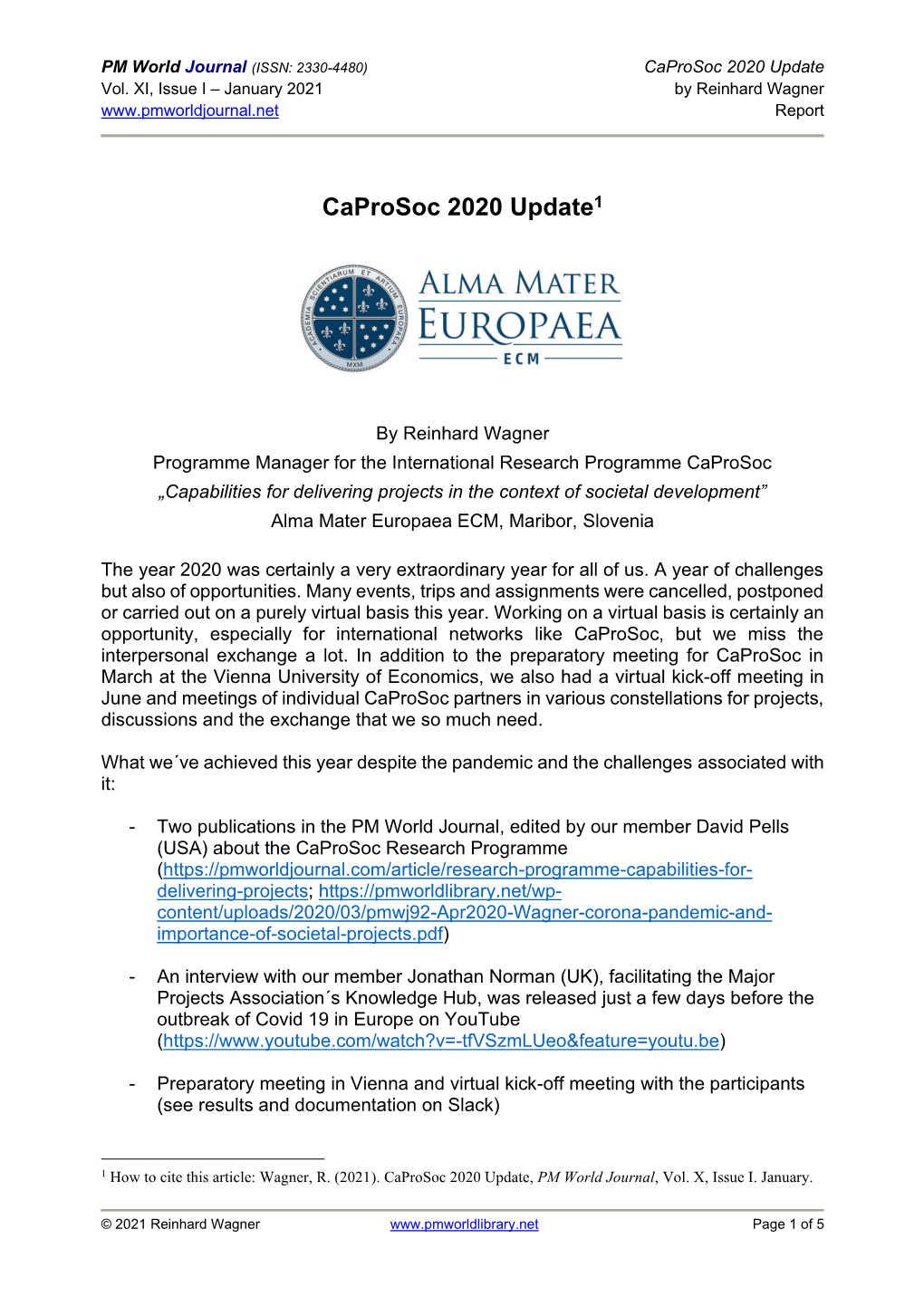 Caprosoc 2020 Update Vol