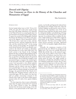 Two Comments on Dress in the History of the Churches and Monasteries of Egypt* Mat IMMERZEEL