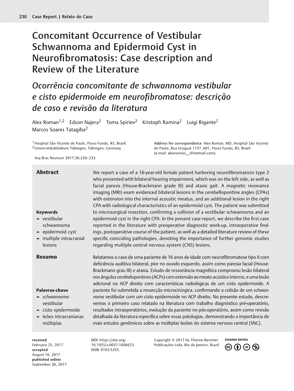 Concomitant Occurrence of Vestibular