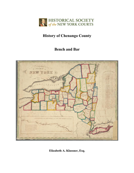 History of Chenango County Bench And
