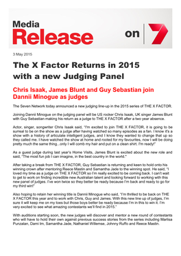 The X Factor Returns in 2015 with a New Judging Panel