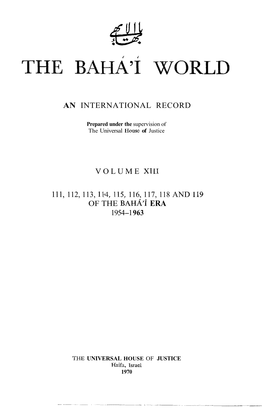 An International Record Volume Xi14 111, 112, 113, 1$4