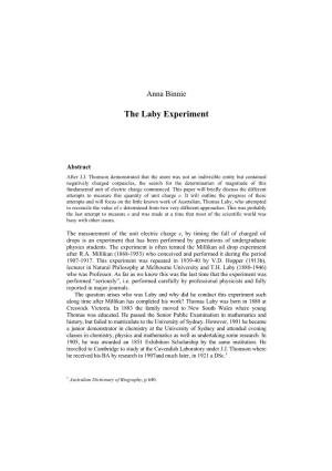 The Laby Experiment