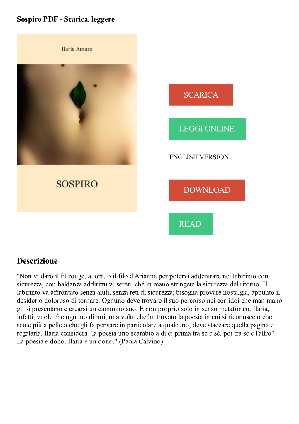 Sospiro PDF - Scarica, Leggere