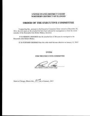 January 15, 2015 Reassignment Order