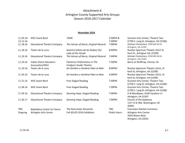 Attachment 4. Arlington County Supported Arts Groups Season 2016-2017 Calendar
