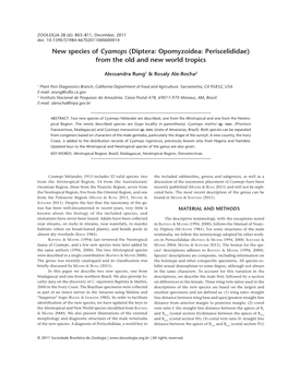 New Species of Cyamops (Diptera: Opomyzoidea: Periscelididae) from the Old and New World Tropics