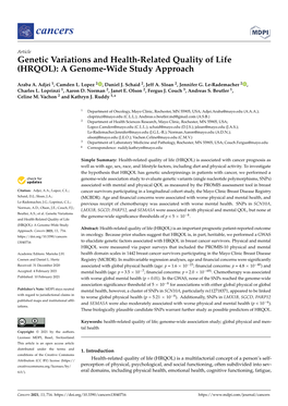 (HRQOL): a Genome-Wide Study Approach