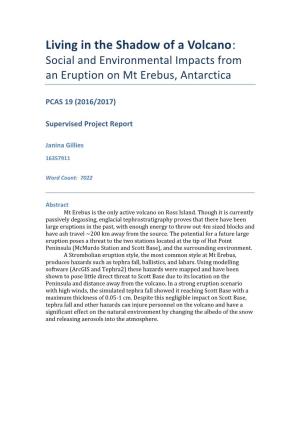 Living in the Shadow of a Volcano: Social and Environmental Impacts from an Eruption on Mt Erebus, Antarctica