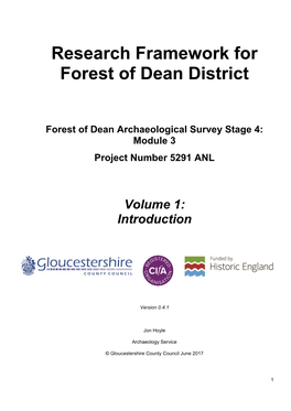 Research Framework for Forest of Dean District