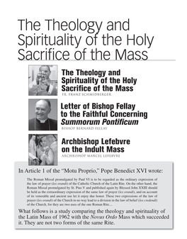 The Theology and Spirituality of the Holy Sacrifice of the Mass Fr
