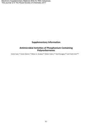 Supplementary Information Antimicrobial Activities Of