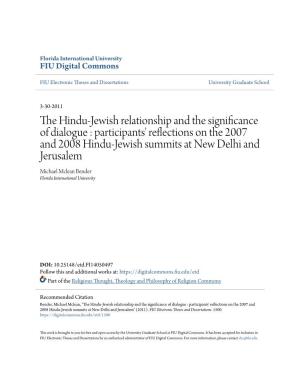 The Hindu-Jewish Relationship and the Significance of Dialogue