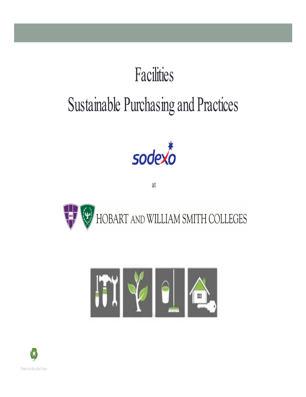 Facilities Sustainable Purchasing and Practices