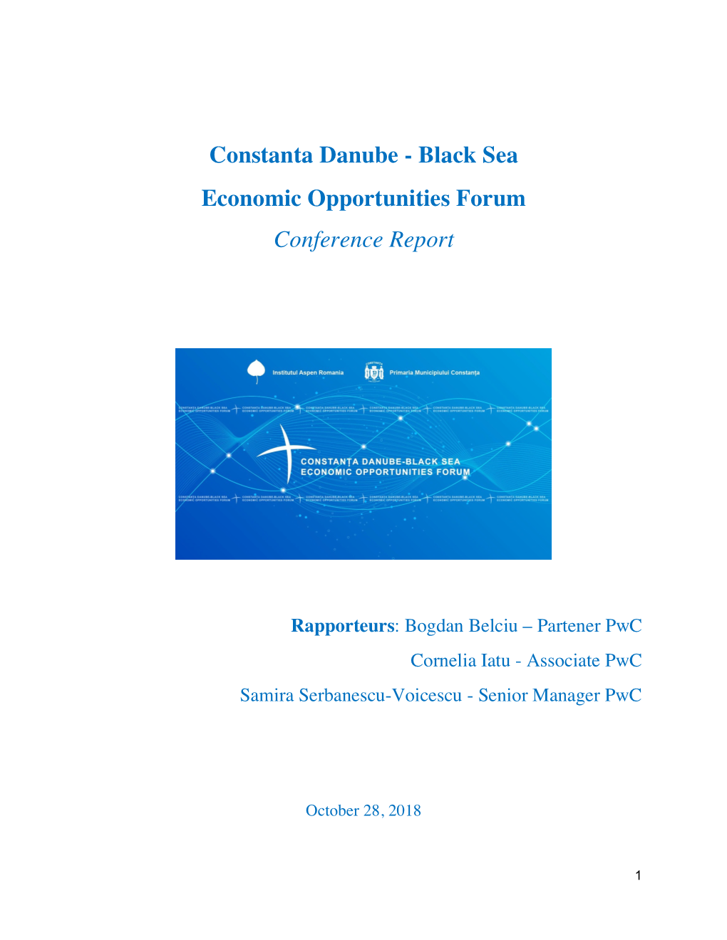 Constanta Danube - Black Sea Economic Opportunities Forum Conference Report
