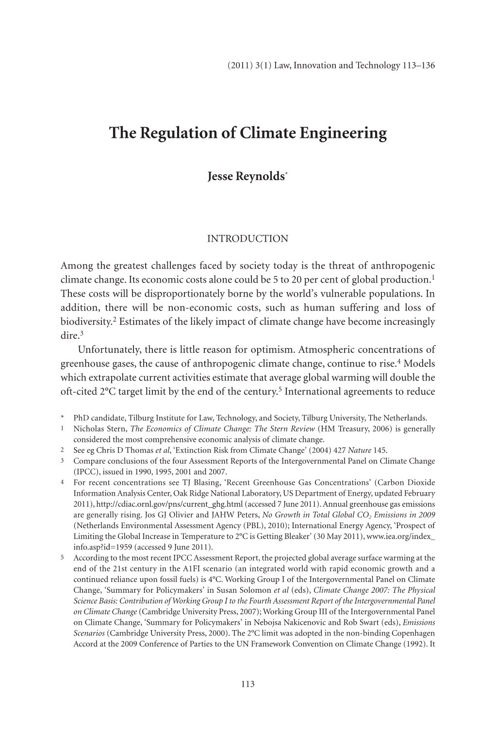 The Regulation of Climate Engineering