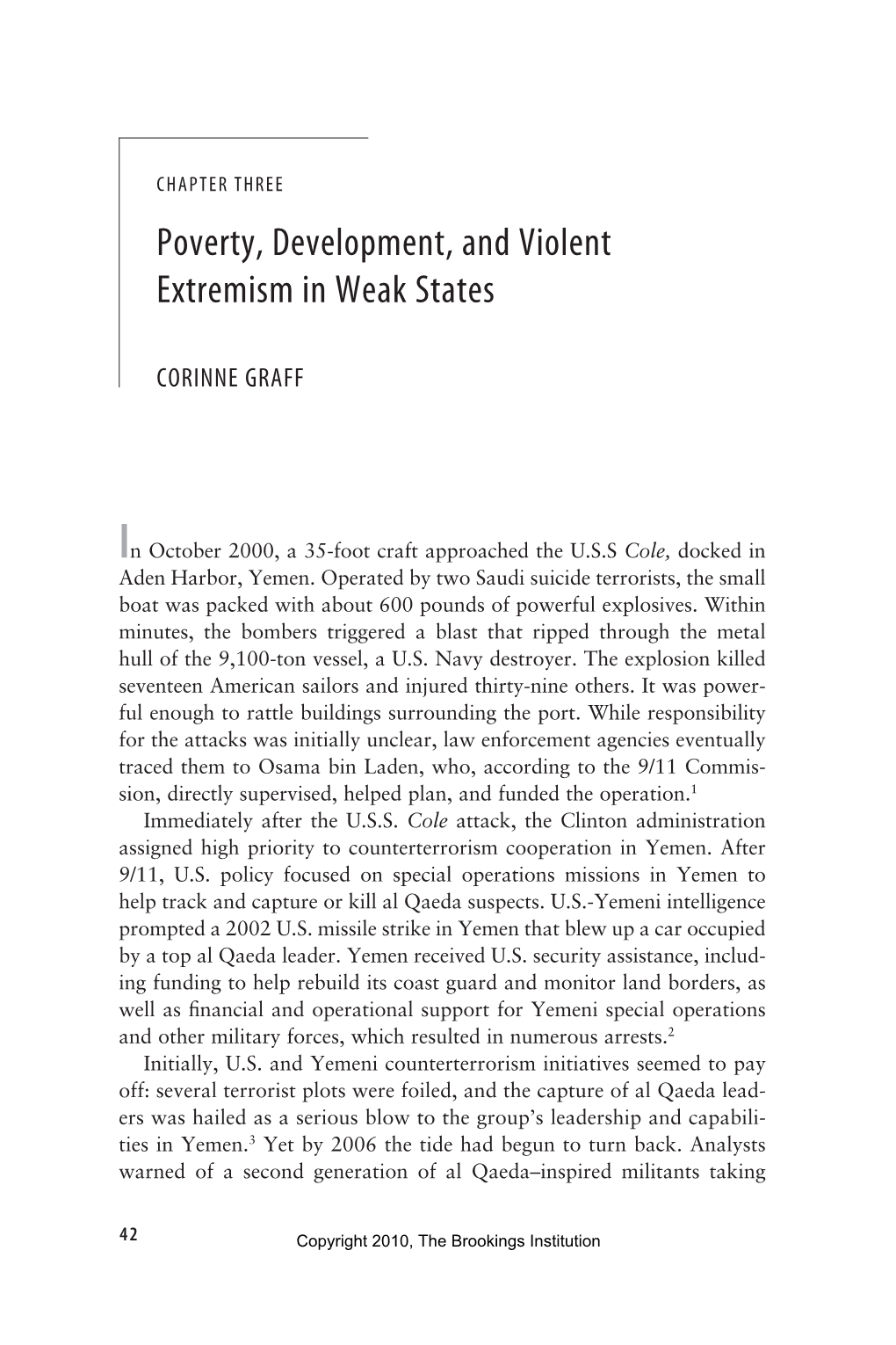 Poverty, Development, and Violent Extremism in Weak States