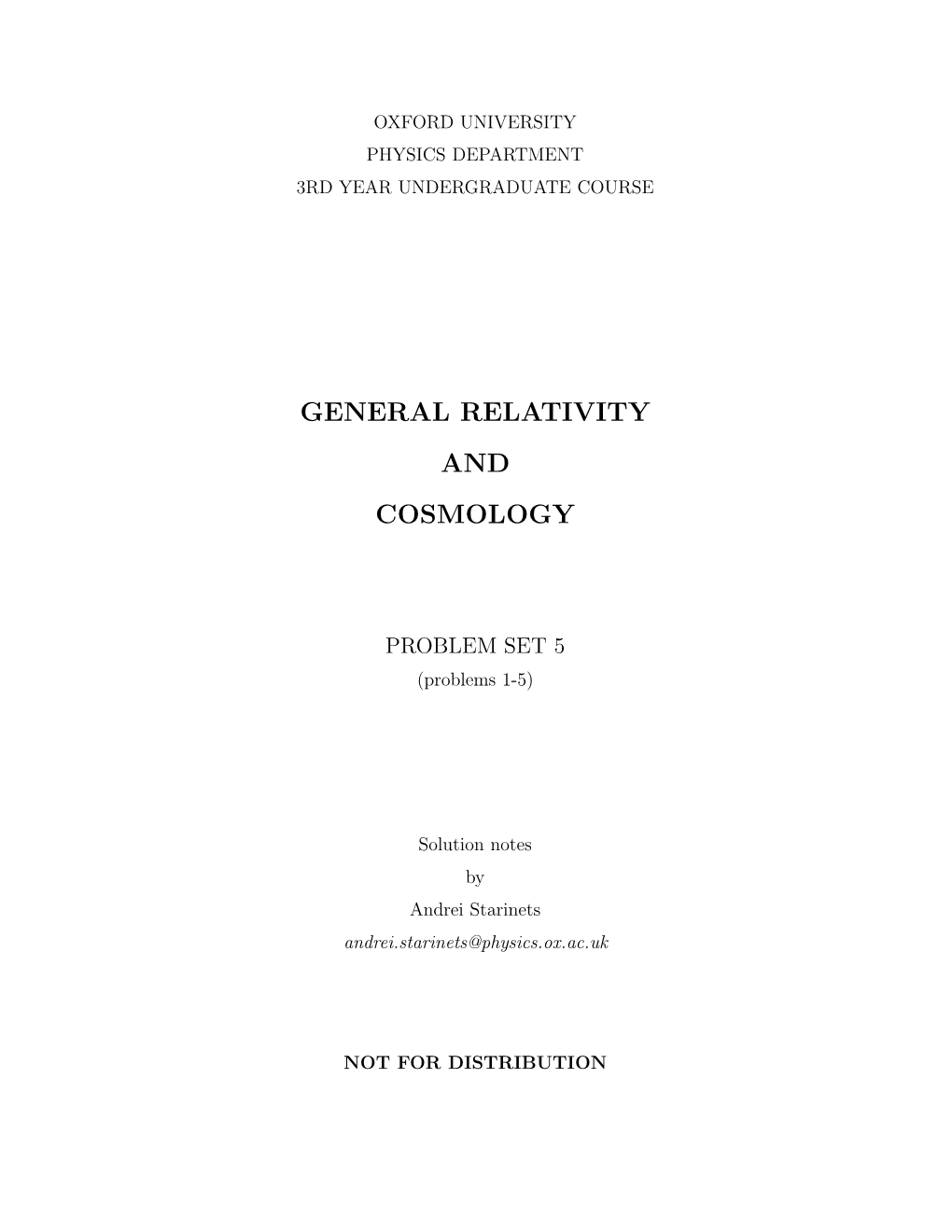 General Relativity and Cosmology