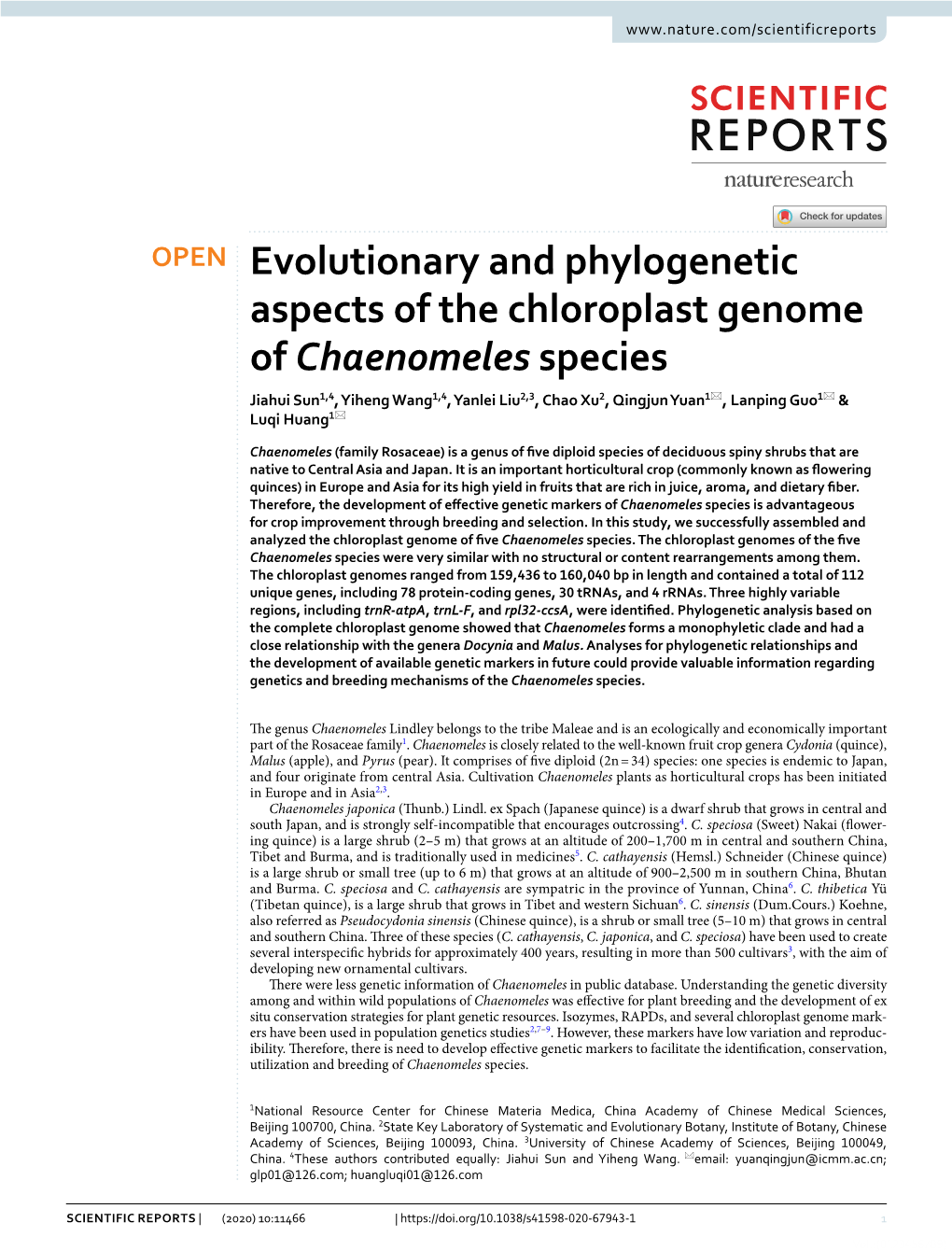 Evolutionary and Phylogenetic Aspects of the Chloroplast Genome