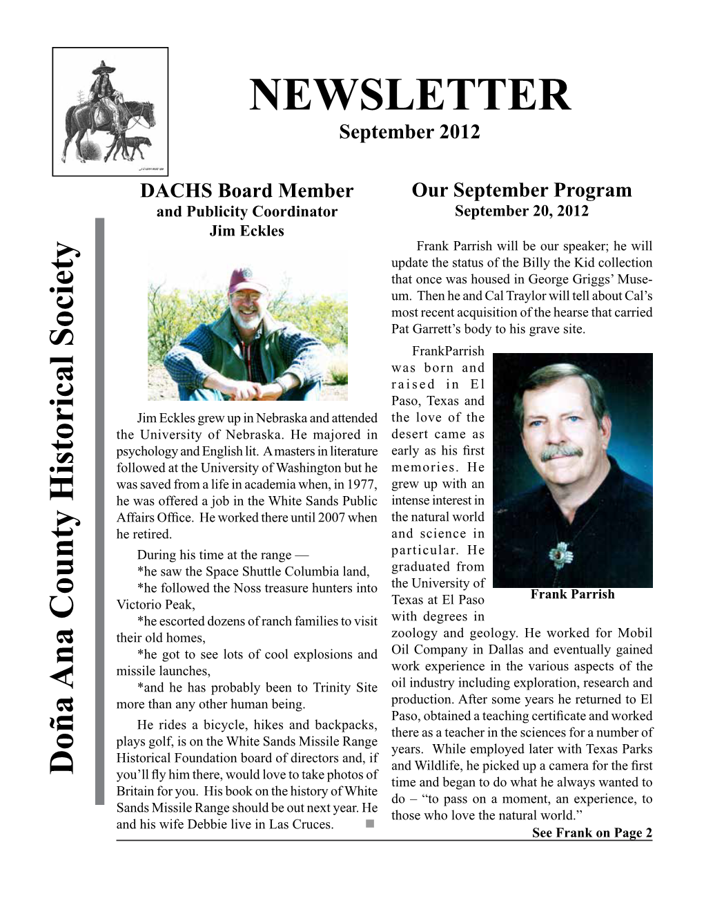 NEWSLETTER September 2012  Pat Garrett’S Bodytohisgravesite