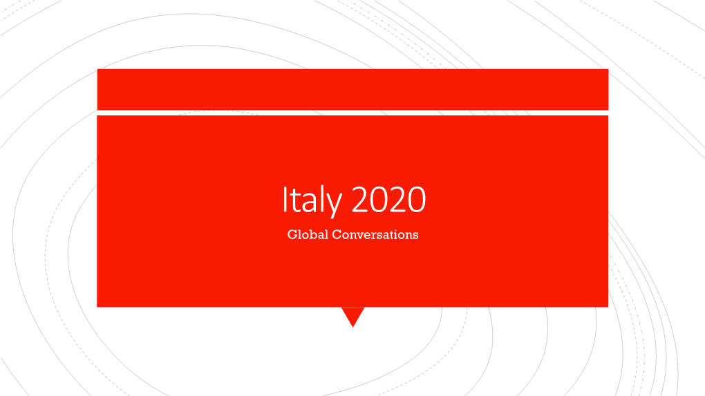 Italy 2020 Global Conversations