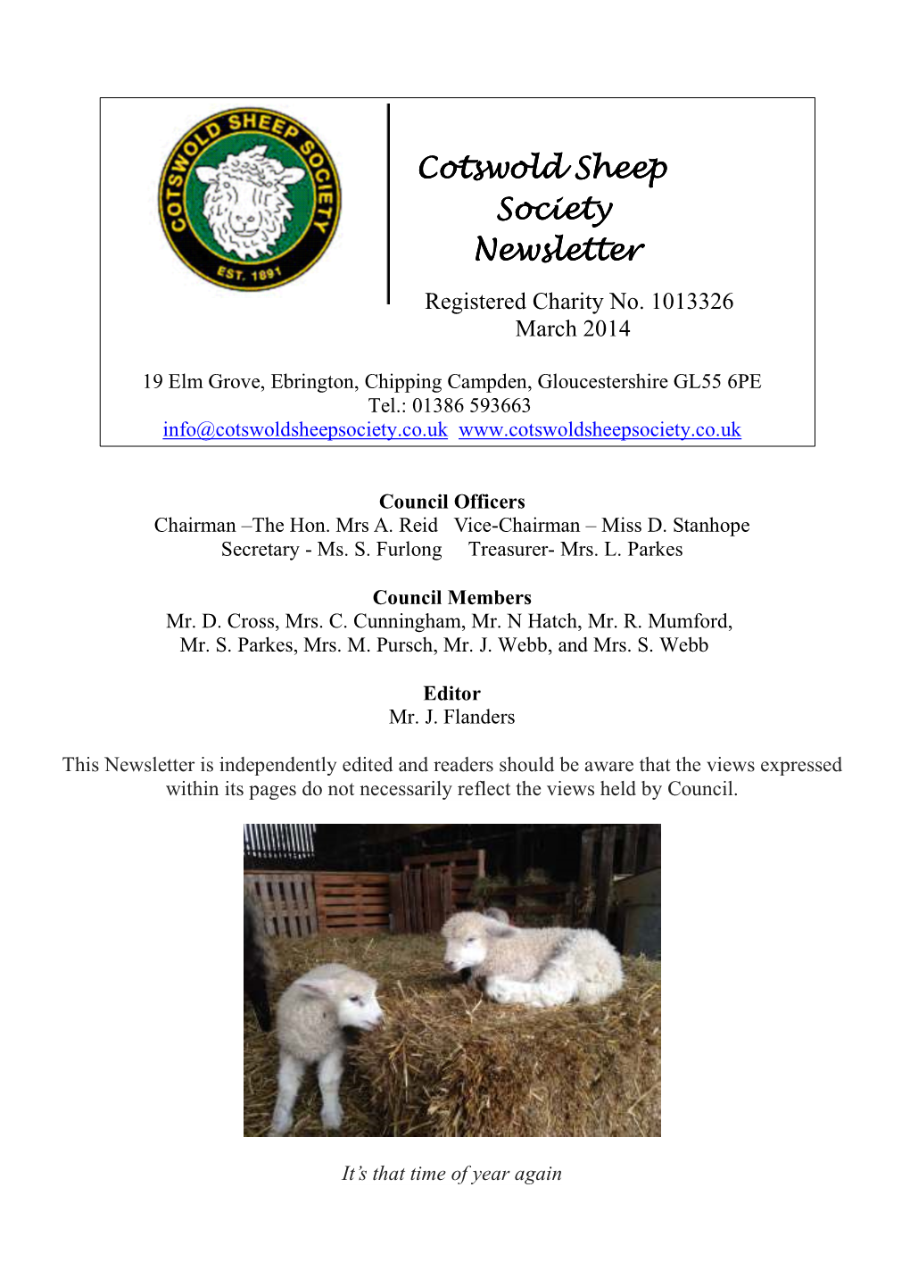 2014 March Newsletter