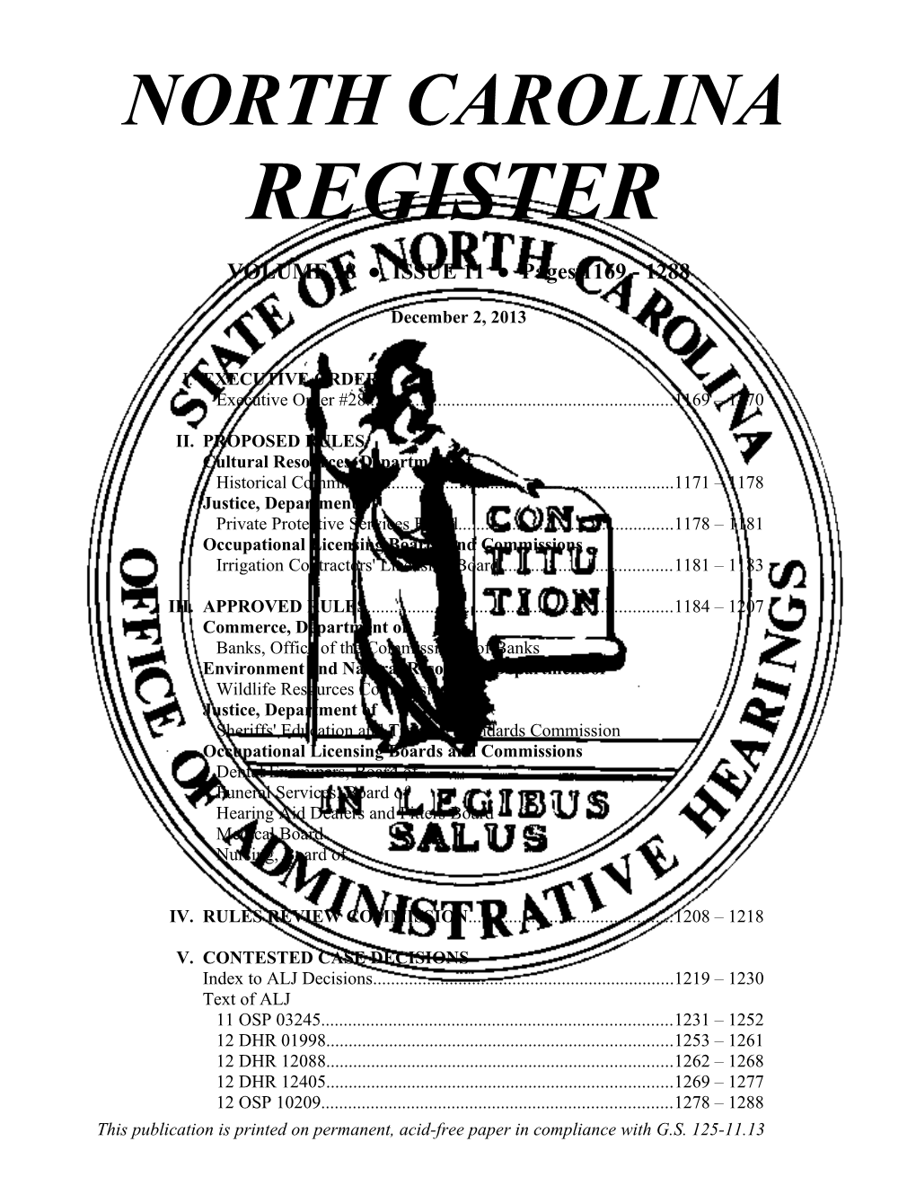 NORTH CAROLINA REGISTER Boilerplate s2