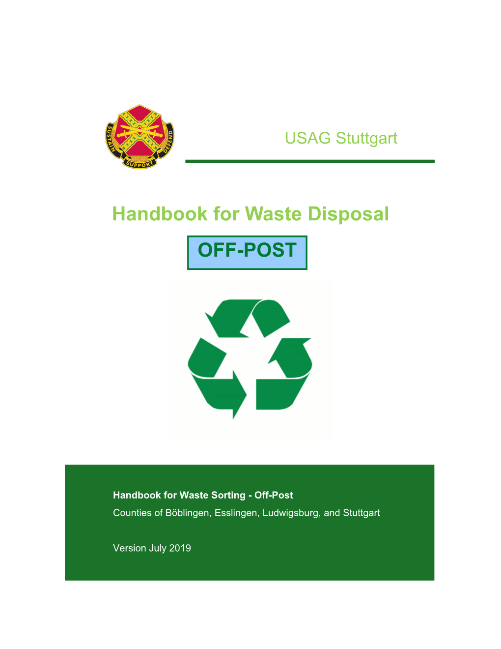 Handbook for Waste Disposal OFF-POST