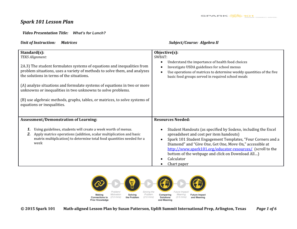 Spark 101 Lesson Plan