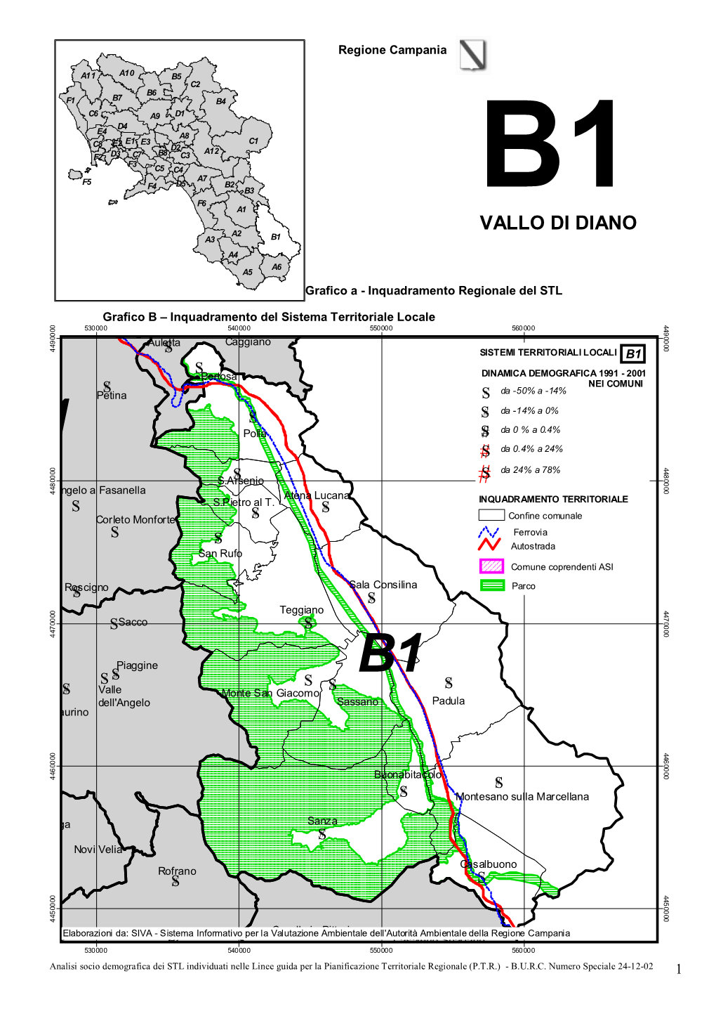 VALLO DI DIANO A2 A3 B1 A4 A6 A5 Grafico a - Inquadramento Regionale Del STL